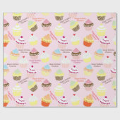 Geburtstagskuchen für alle! Mädchenname hinzufügen Geschenkpapier (Flach)