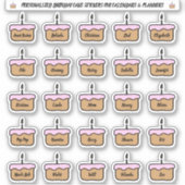 Geburtstagskuchen für Kalender und Planer Aufkleber (Vorderseite)