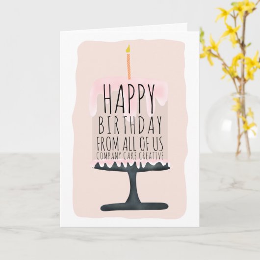 Geburtstagskuchen für Unternehmen Karte (Gelbe Blume)