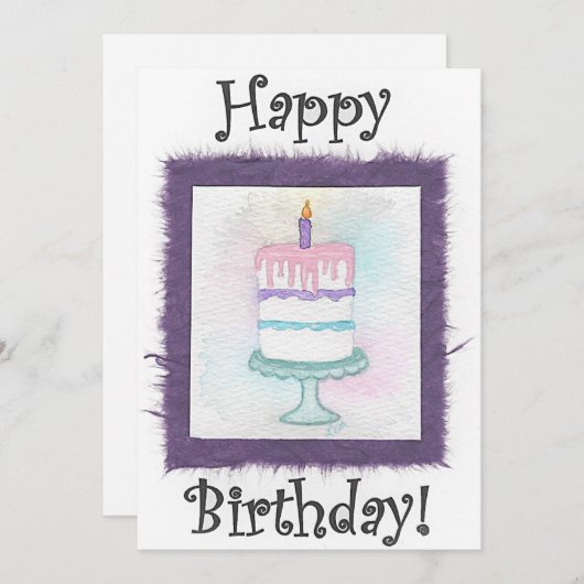 Geburtstagskuchen-Geburtstagskarten Einladung (Vorne/Hinten)