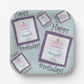 Geburtstagskuchen-Geburtstagskarten Pappteller (Vorderseite)