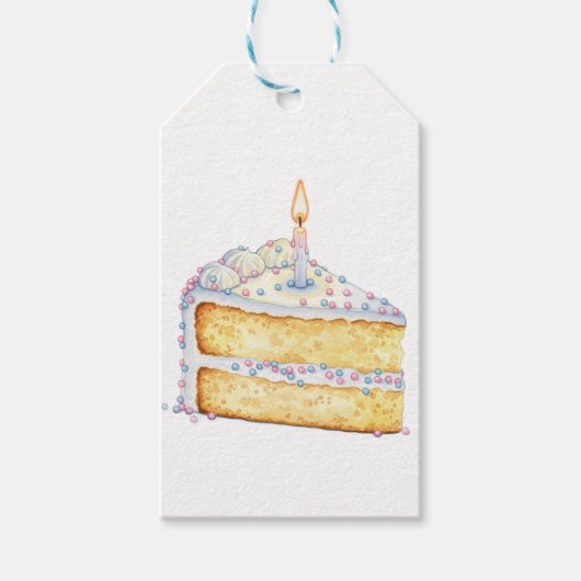 Geburtstagskuchen-Geschenk-Tag Geschenkanhänger (Vorderseite)
