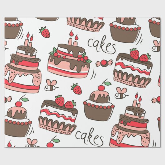 Geburtstagskuchen Geschenkpapier (Flach)
