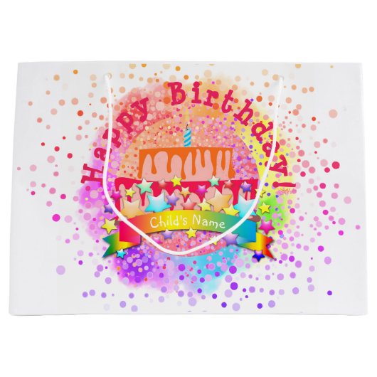 Geburtstagskuchen-Geschenktasche - HAMbWG Große Geschenktüte (Vorderseite)