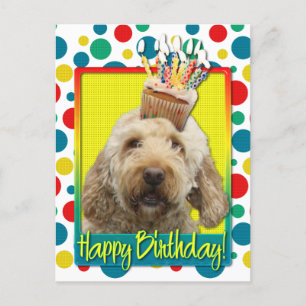 Geburtstagskuchen - Golden Doodle Postkarte