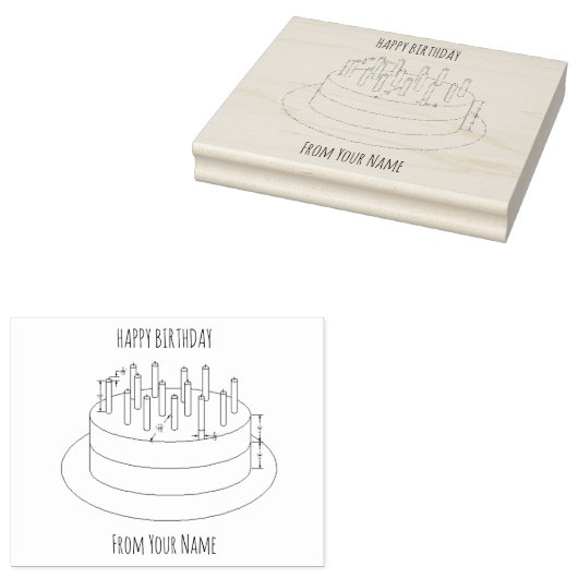 Geburtstagskuchen Gummistempel (Stempel)