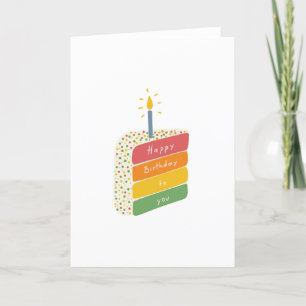 Geburtstagskuchen   Happy Birthday Card Dankeskarte