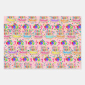 Geburtstagskuchen hinzufügen AltersGirls Geschenkpapier Set (Vorderseite)