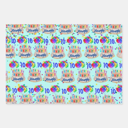 Geburtstagskuchen hinzufügen geschenkpapier set (Vorderseite)