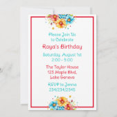 Geburtstagskuchen-Illustration-Geburtstagsparty Einladung (Rückseite)