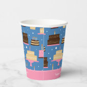 Geburtstagskuchen Individuelle Name + Gruß Pappbecher (Rechts)