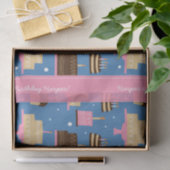 Geburtstagskuchen Individuelle Name + Gruß Seidenpapier (Geschenk)