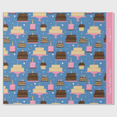 Geburtstagskuchen Individuelle Name und Gruß Geschenkpapier (Flach)