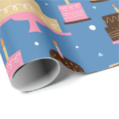 Geburtstagskuchen Individuelle Name und Gruß Geschenkpapier (Rolleneckpunkt)