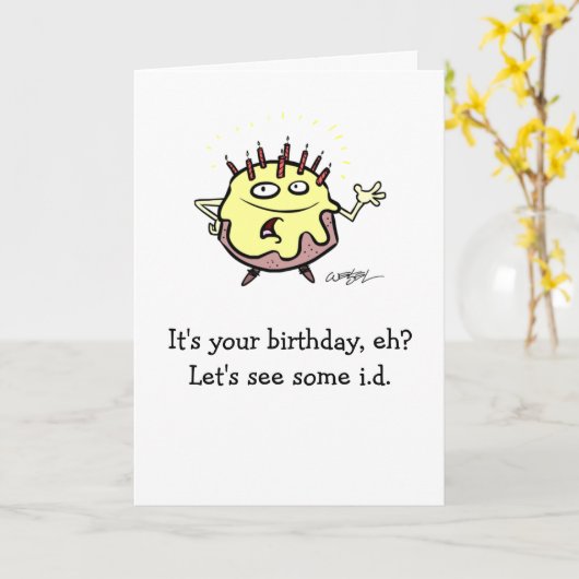 Geburtstagskuchen Karte (Gelbe Blume)