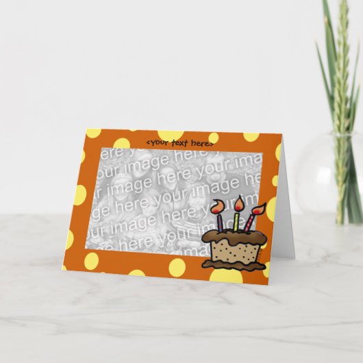 Geburtstagskuchen-Kartenschablone Karte (Vorderseite)