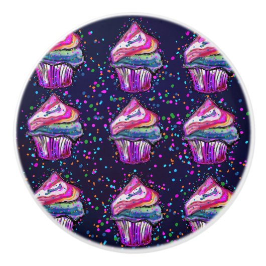 Geburtstagskuchen Keramikknauf (Vorderseite)