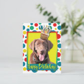 Geburtstagskuchen - Labrador - Schokolade Postkarte (Stehend Vorderseite)