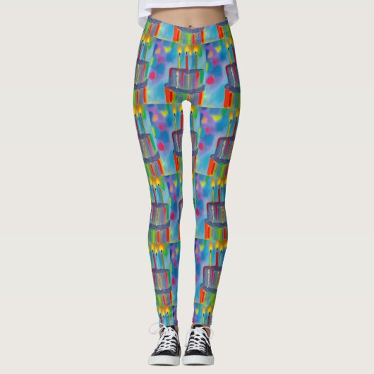Geburtstagskuchen Leggings (Vorderseite)