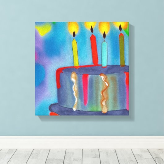 Geburtstagskuchen Leinwanddruck (Insitu (Holzboden))