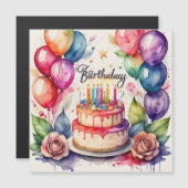 Geburtstagskuchen Medium Magneteinladung (Vorne/Hinten)