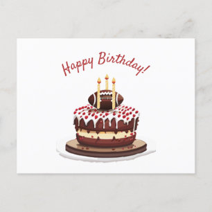 Geburtstagskuchen mit American Football Postkarte