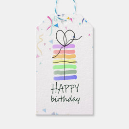 Geburtstagskuchen mit Confetti-Geschenk-Tag Geschenkanhänger