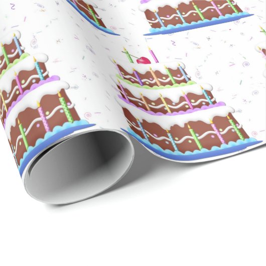 Geburtstagskuchen mit Confetti Geschenkpapier (Rolleneckpunkt)