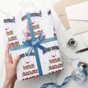 Geburtstagskuchen mit Confetti Geschenkpapier