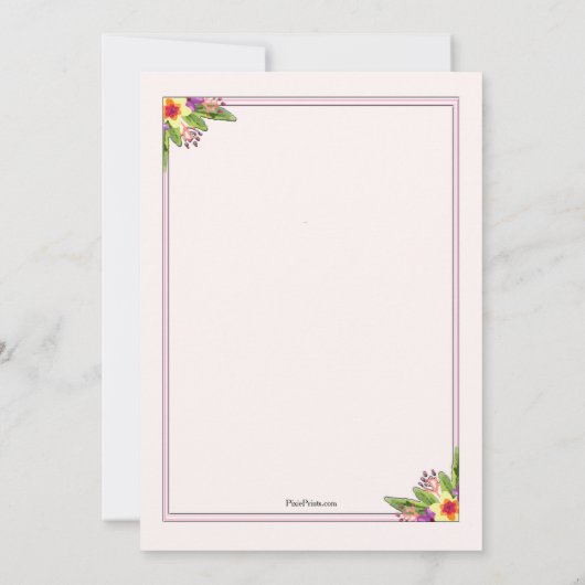 Geburtstagskuchen mit Kerzen Einladung (Rückseite)