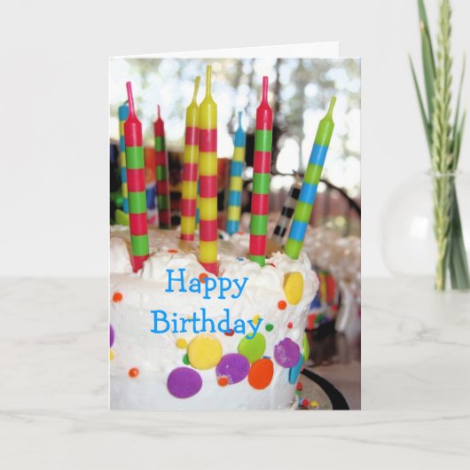 Geburtstagskuchen mit Kerzen Geburtstagskarte Karte (Vorderseite)