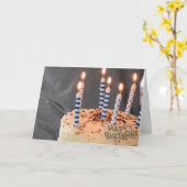 Geburtstagskuchen mit Kerzen Karte (Gelbe Blume)