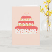 Geburtstagskuchen mit Kerzen Sprinklen rosa Karte (Gelbe Blume)