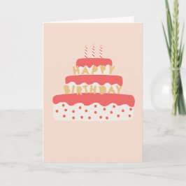 Geburtstagskuchen mit Kerzen Sprinklen rosa Karte