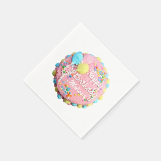 Geburtstagskuchen mit Name Serviette (Ecke)