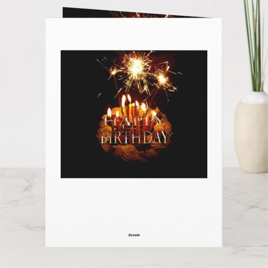 Geburtstagskuchen mit Sparklern, Karte (Rückseite)