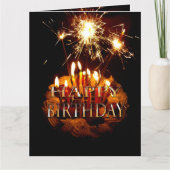 Geburtstagskuchen mit Sparklern, Karte (Vorderseite)