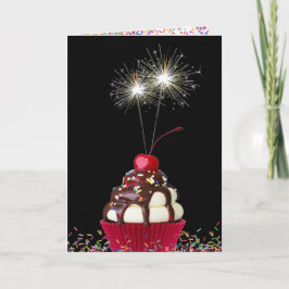 Geburtstagskuchen mit Sparklern Karte