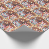 Geburtstagskuchen mit String Lighting Geschenkpapier (Ecke)