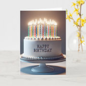 Geburtstagskuchen mit vielen Kerzen Karte (Gelbe Blume)