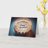 Geburtstagskuchen mit vielen Kerzen Karte (Gelbe Blume)