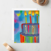 Geburtstagskuchen Mitteilungskarte (Vorderseite/Rückseite Beispiel)