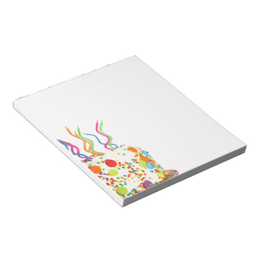 Geburtstagskuchen Notizblock (angewinkelt)