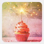 Geburtstagskuchen oder Umschlag Aufkleber (Vorderseite)