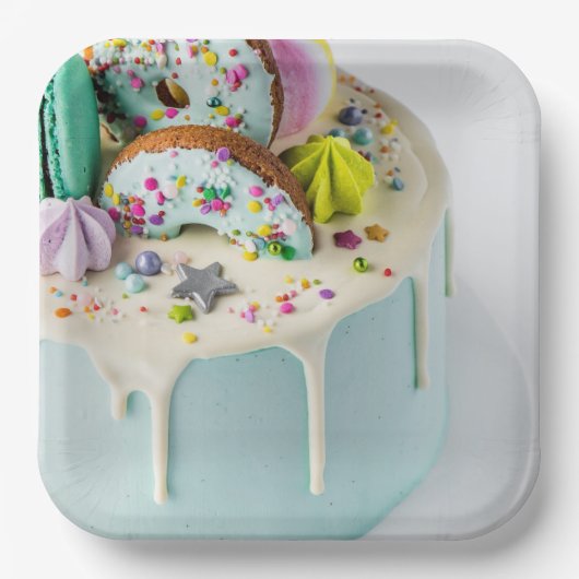 Geburtstagskuchen Pappteller (Vorderseite)