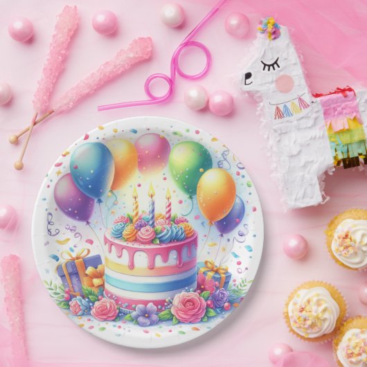 Geburtstagskuchen Pappteller (Party)