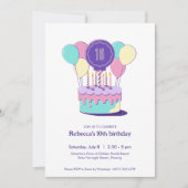 Geburtstagskuchen-Party Einladung (Vorderseite)