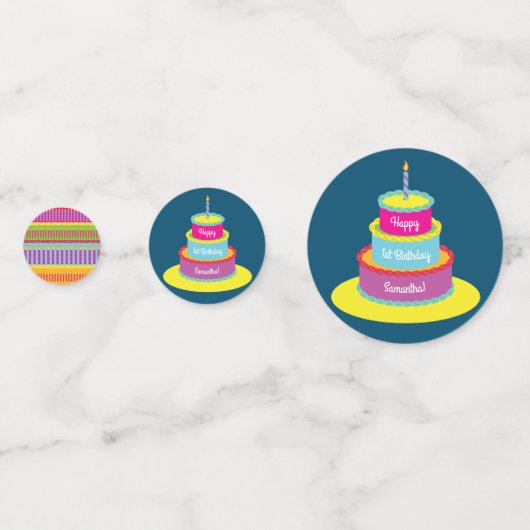 Geburtstagskuchen-Party Konfetti (Vorderseiten)