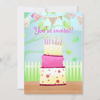 Geburtstagskuchen-Party lädt ein Einladung