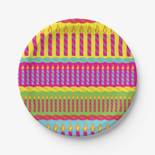 Geburtstagskuchen-Party Pappteller (Vorderseite)